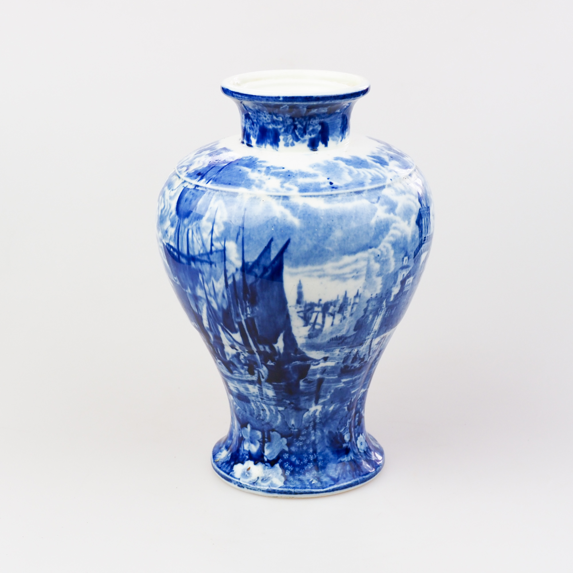 Wedgwood Blue And White Ferrara Etruria Vase c1900
