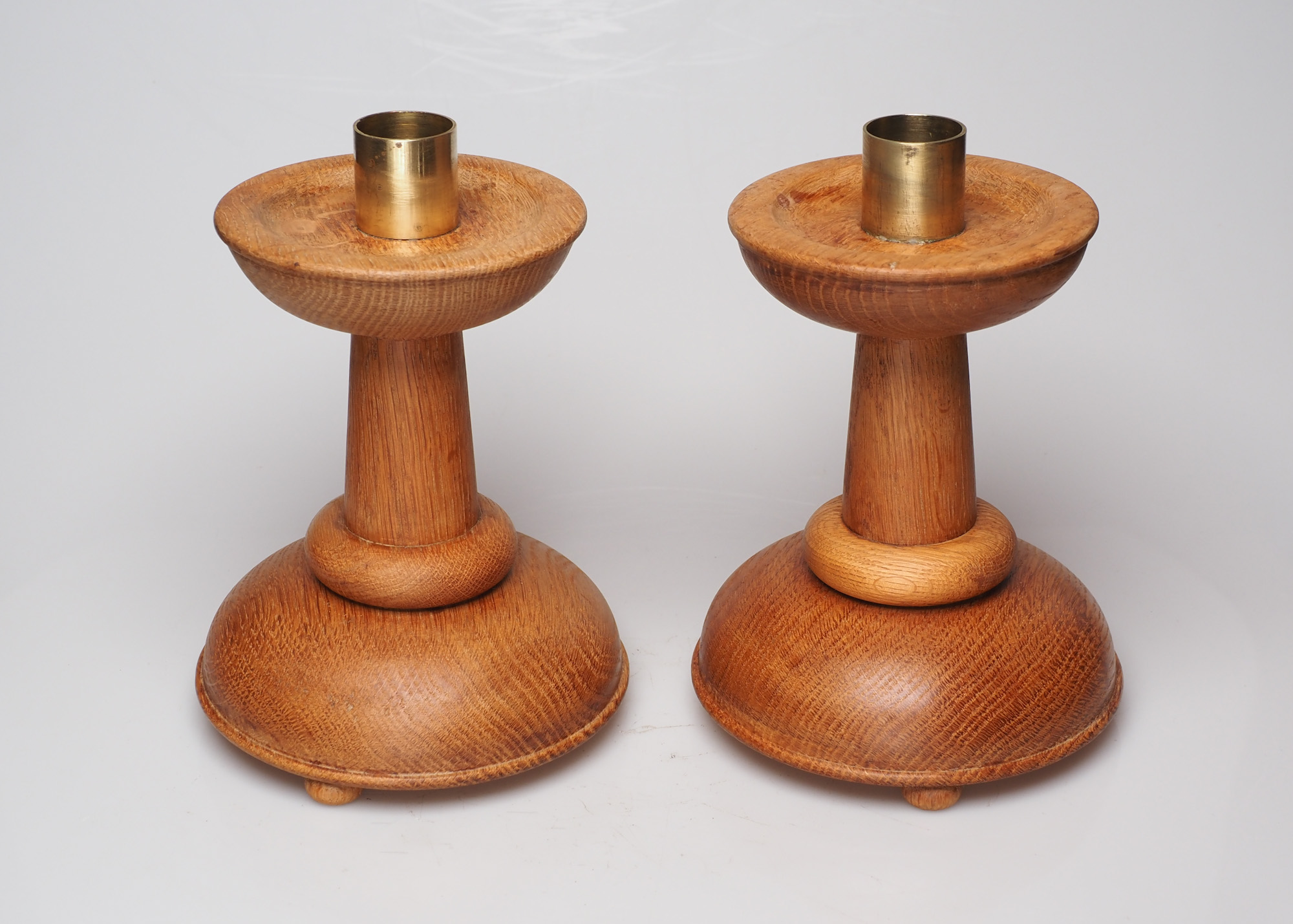 Mid-Century Wooden Church Style Candles Holders/Candlesticks