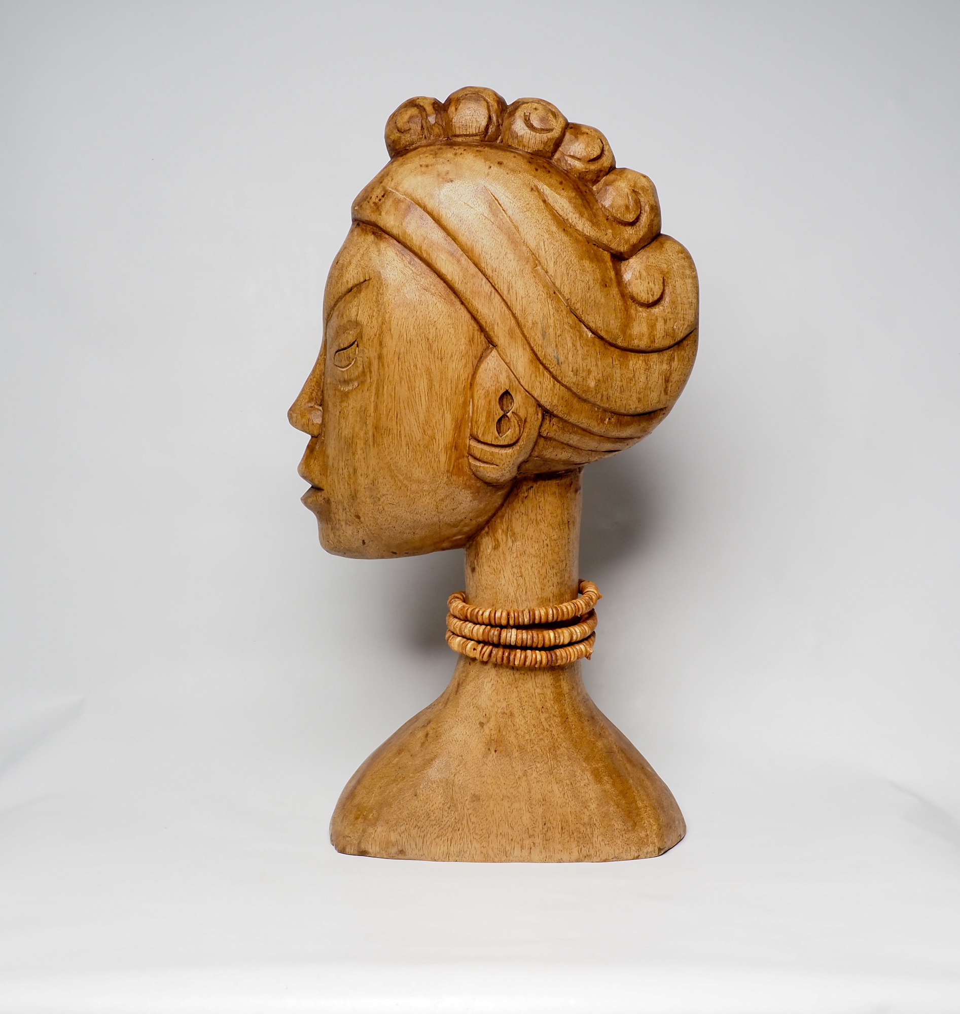 Vintage Hand Craved African Woman Bust Figurine